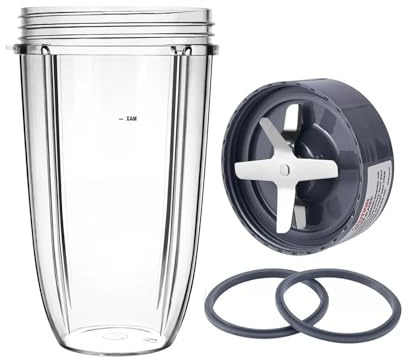 Vaso Exprimidor Con Tapa For Soporte De Cuchillos, Compatible Con Nutribullet, Cuchilla Extractora Nb600w/Pro 900w, Piezas De Repuesto For Licuadora De Vaso Grande De 32oz
