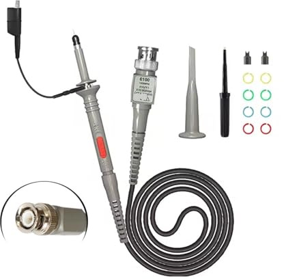 OQEGRGTT Oscilloscope Probe P6100 + Adapter for 1014D 1013D DSO-TC3 TC2 DSO152 DSO2C10 DSO2D15 TOOLTOP ET120M FNIRSI-1C15 5012H