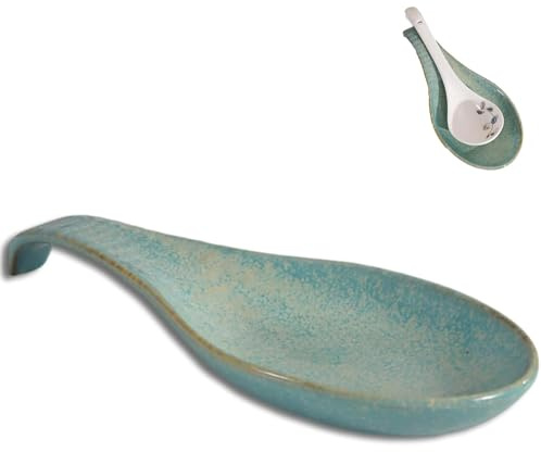 Spoon Rest, Ceramic Spoon Rest for Kitchen Use, Green Kiln Transformation Spoon Holder, Marble Pattern Tea Spoon Rest, Durable Kitchen Spoon Rest, Practical Spoon Holder Kitchen Rest