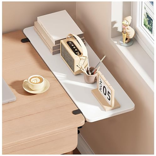 ZHANGGL Mesa Plegable de Pared con Bandeja Extensible, Estante Flotante para Teclado, Tablero Que Ahorra Espacio, reposabrazos Ajustable, compacta, 60x20cm, Color Blanco, Ideal p