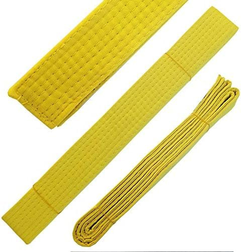 Solid Rank Karate Martial Arts and Taekwondo Belts (Yellow, 3)