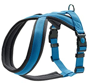 HUNTER Hundegeschirr LONDON COMFORT, atmungsaktives 3D-Mesh, 2-fach verstellbar, Sicherheitsverschluss, reißfest, leicht & pflegeleicht, Farbe: Hellblau, Größe: S-M/1