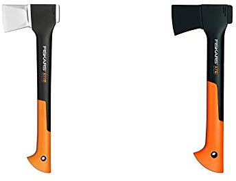 Fiskars Splitting Axe S X11, 1.1 kg, Incl. Case, Length: 44 cm, Black/Orange, 1015640 & Chopping Axe XS X7, Includes Storage and Carrying Case, Length: 35.5 cm, Black/Orange, 1015618