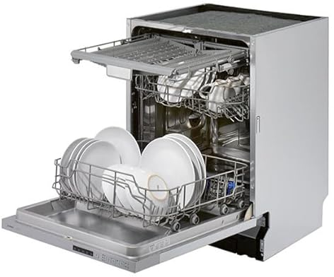 Teknix TBD606 60cm 14 Place Fully Integrated Dishwasher with Top Cutlery Tray & Info Light, E Energy Rating