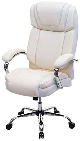 Mendler XXL Bürostuhl HWC-H94, Drehstuhl Schreibtischstuhl Chefsessel, 220kg belastbar Federkern Kunstleder - ceme-beige