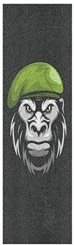 Mnsruu Schwarzer Weißer Affenaffe Skateboard Griffband Sandpapier Griptape Rutschfestes Blasenfrei Blatt 1 Stück Longboard Aufkleber Scooter 22,9 x 83,8 cm