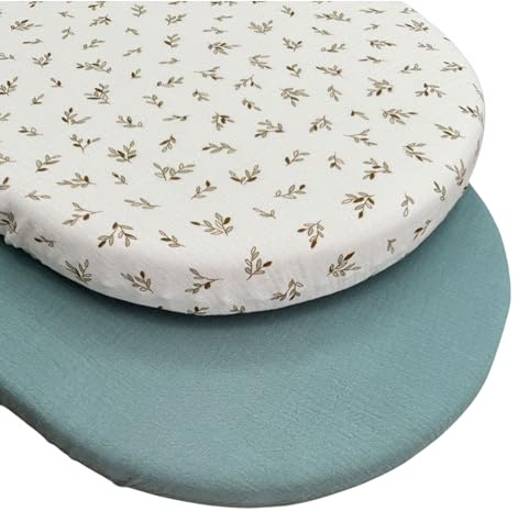 MIMUSELINA 2er-Pack Spannbettlaken Kinderwagen & Stubenwagen 78x35 cm Verstellbar | Minibettlaken aus 100% Musselin-Baumwolle Oeko-TEX | Spannbetttuch Baby