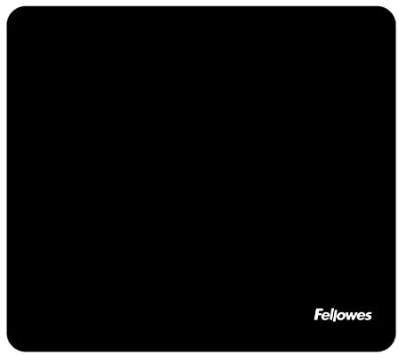 Fellowes Alfombrilla para ratón reciclada, Base de Goma Antideslizante, fácil de Limpiar, Fabricada con Materiales reciclados, Compatible con Ratones ópticos y láser, 228 x 203 x 2 mm, Color Negro