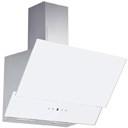 Suinga Campana decorativa in vetro bianco Motore 230 W di potenza Classe energetica A Dimensioni: 90 x 37,5 x 87-135 cm
