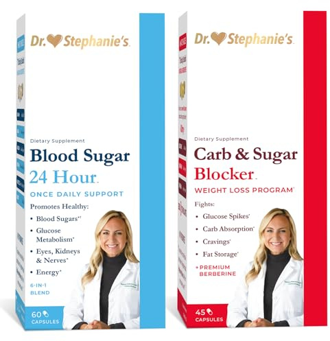 Pharmaganics Dr. Stephanie's Bundle Pack - 24 Hour Support + Carb & Sugar Blocker - Daily Supplement
