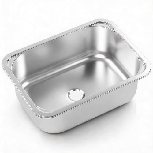 Fregadero Cuadrado RV, Fregadero de Acero Inoxidable 304 345x245x136 Mm con Drenaje de 40 Mm para Van Yacht Boat