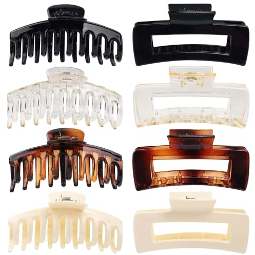 Madina 8er-Madina Haarklammer-Set - 8 Stück, 11 cm große Haarspangen, Haarclips für starken Halt, stilvolle Haar-Accessoires in modischen Farben für Damen und Mädchen