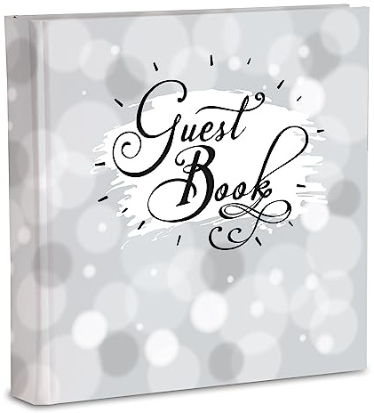 Mareli Libro degli invitati per Feste di Matrimonio Battesimo Compleanno Anniversari, Guestbook Grigio, cm 20X20 70 Pagine