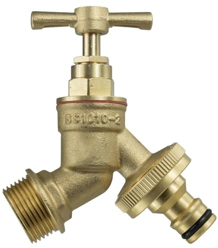 Garden Outside Tap 1/2 & 3/4 Quick Connector Hose Plug Various Models Lever (Brass bib (Quick Connector), 1/2)