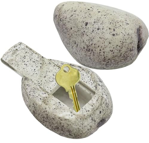 Dexspoeny Key Rock Hiders Outside, finta pietra decorativa per nascondere chiavi, impermeabile e sicuro per contenere chiavi di ricambio, aspetto e sensazione come vera pietra per esterni, cortile,