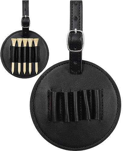 Lpitoy Tragbare Golf -Tee -Halter -Tasche Pu Leder Golf Tee Aufbewahrung 5 Slots Golfstudenthalter Golfzubehör Beutel