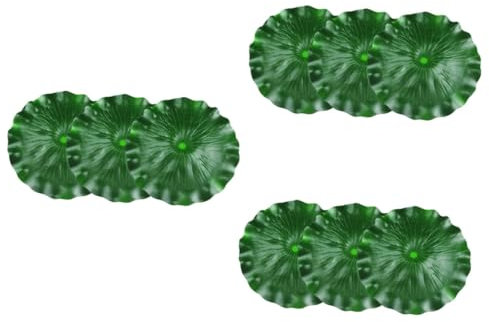minkissy 9pcs Floating Lotus Leaf Decor for Aquariums Ponds Realistic Simulation Water Lily Prop for Fish Tanks and Pool Decoration