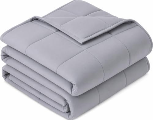 Sivio Weighted Blanket 7kg Grey 120x180cm | Breathable heavy microfiber, glass beads filling, all-season blanket, adult