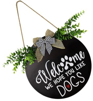 DEARMAMY Holzplatte Deko Willkommenstafel-anhänger Hängendes Willkommensschild-Ornament Türbrett-hängedekor Ladentür-hängedekor Pastoraler Willkommenstürbrett