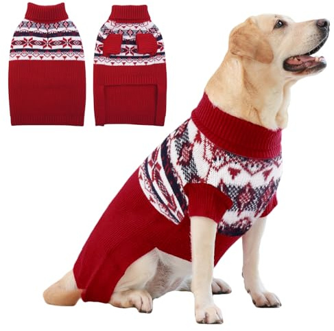 IECOii Extra Large Dog Sweater,XXXXL Hundepullover Größe Hund,4XL Rollkragenpullover Strick Hund Pullover,Pullis Winter Haustiere Kleidung Hundepullover für Dobermann,Deutsche Dogge,XXXX-Large
