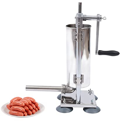 Wurstfüllmaschine 3L, Manuelle Wurstfüller Edelstahl Wurstmaschine, Mit 4 Saugnäpfen Bis Zu 6 Pfund Fleisch Handkurbel Wurstmaschine Füllen Wurstfüller Fleischwerkzeuge