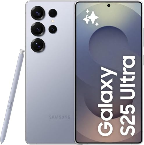 Samsung Galaxy S25 Ultra AI Smartphone mit Galaxy AI, Ohne Vertrag, Handy mit Android, 12 GB RAM, 256 GB Speicher, 200-MP-Kamera, Titanium Silverblue, 3 Jahre Herstellergarantie