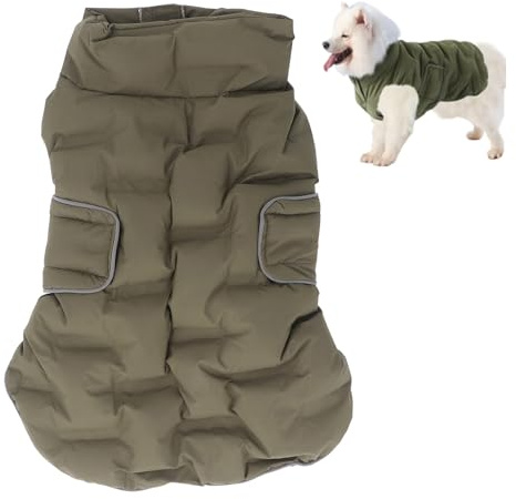 Hundkallväderkappor, Vattentät Vintervarm Hundkappa Vindtät Mysig Hundjacka med Reflexremsa, Varma Hundvinterkläder, Mysig Snöväst för Hund (XL)
