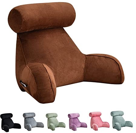 Lesekissen aus Memory-Schaum mit Nacken- und Armstütze für bequemes Lesen, Fernsehen und Spielen, Braun