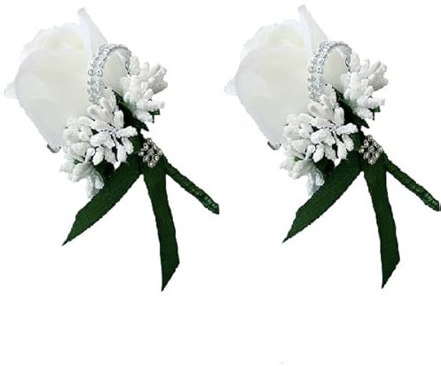 Bräutigam, Bräutigam, Ansteckblume mit Rosen, Ansteckblume für Hochzeit, Abschlussball, Party (2, grün)