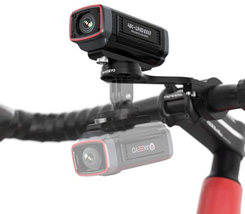 AKEEYO AKY-710S Fahrradkamera mit Halterung, 4K 28fps, 2K 55fps, Weitwinkel 142°, IP67, 5MP, Schleifen- und Notfallaufnahme, Parküberwachung, Fahrrad, Outdoor-Sport, wiederaufladbar, GPS, 64GB Karte