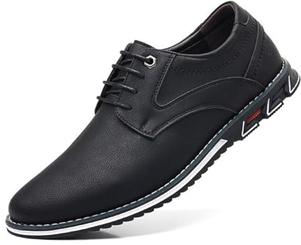 Dcbdx Comfort Respirant Affaires Léger Dressing Oxford pour Hommes Costume Mariage,Noir,49 EU