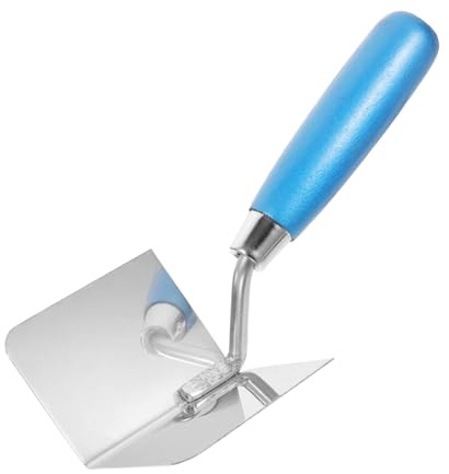 NUOBESTY Corner Trowel Stainless Steel Drywall Tool with Ergonomic Blue Handle Flexible Inside Corner Finishing Trowel for Angles and Smooth Results