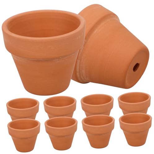 Hemobllo Lot de 10 Mini Pots De Fleurs en Terre Cuite 4,5 x 4 Cm Drainage pour Plantes Succulentes Intérieur Extérieur, Petits Pots en Céramique pour Jardinage Créatif Et Décoration Maison