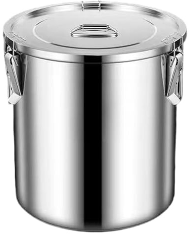 Hperu Edelstahl -Lebensmittel -Lagerbehälter 17l Edelstahl Eimer mit Deckel & Sperrluftdicht Vorlage für Mehl Getreide Kaffeebohnen Reis Reisschale