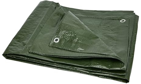 Garronda Abdeckplane wasserdicht mit Ösen 2x4 m 80 g/m² Gewebeplane PP UV-arm abwaschbar Plane gartenmöbel wasserdicht Holz & Geräte GD-0162 Grün