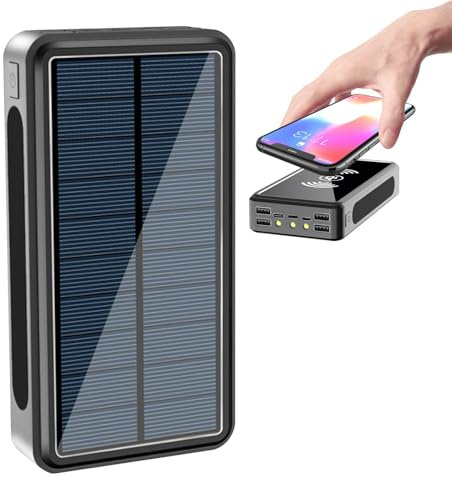 Chargeur solaire - Banque d'alimentation portable en polymère Polymer 3000000, panneau monocristallin | 160 × 81 × 33 mm Sauvegarde de téléphone de haute capacité, sorties USB multiples, voyages en pl