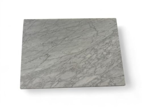 Tagliere in Marmo Bianco Naturale 2 cm – Piano da Cucina Professionale per Pasta, Pizza, Dolci e Lavorazioni Artigianali (60x40x2cm)