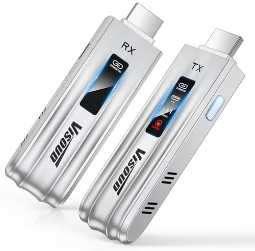 Visoud Wireless HDMI Transmitter and Receiver, 2026 Upgraded 328FT/100M, Wireless HDMI 4K Decode 1080P@60Hz Output Zero Latency, Plug&Play Dual-Band 5.8+2.4G Video and Audio for PC/Laptop/TV/Monitor
