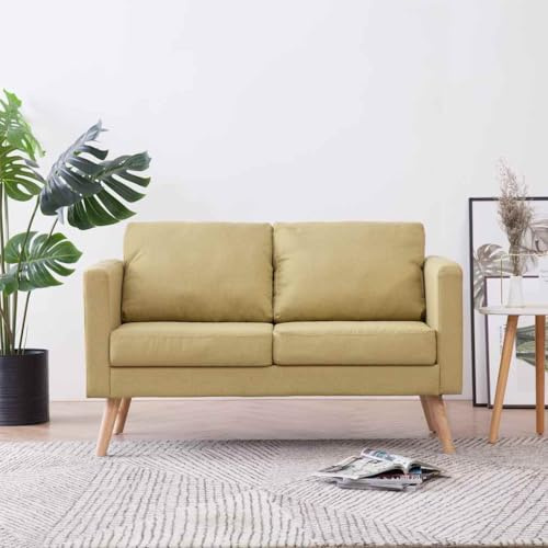 Frdhee Schlafsofa Klein Sofabett,2-Sitzer-Sofa Stoff Grün,Relaxsofa für Wohnzimmer,Schlafzimmer,Büro,Apartment