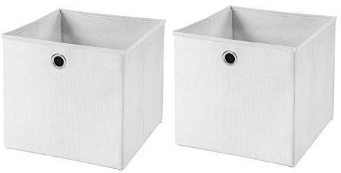 StickandShine 2er Set Weiß Faltbox 32 x 32 x 32 cm Aufbewahrungsbox faltbar