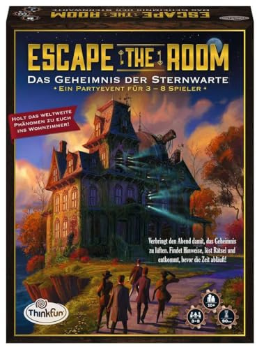 ThinkFun - 76313 - Escape The Room: Das Geheimnis der Sternwarte. Löst die Rätsel und enkommt der Sternwarte! EIN perfektes Escape-Spiel für Einsteiger!