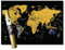 Global Walkabout Mapa para rascar con fondo de banderas, póster de mapa del mundo de tamaño de viaje de lujo, países y hechos, regalo de viaje (negro)