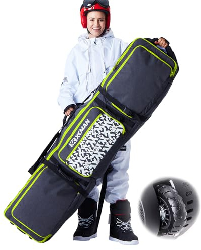 XCMAN Snowboardtasche mit Rollen Robuste Snowboard-Tasche Für -Skitrage-Rucksack Flugreisen geeignet 165x38x30cm