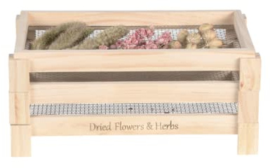 EsschertDesign, essiccatore per erbe aromatiche, in legno, 23 x 36 x 16 cm, impilabile, 3 strati di asciugatrice, spezie e piante