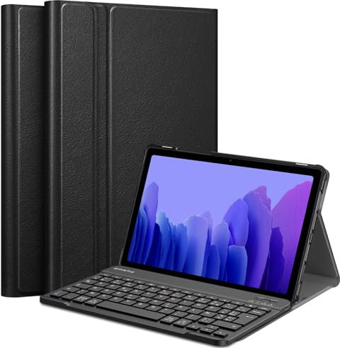 FINTIE Clavier pour Samsung Galaxy Tab A7 2022 / 2020 10.4 Pouces - [AZERTY Français] Clavier sans Fil Bluetooth Etui Housse de Protection Multiposition, Noir