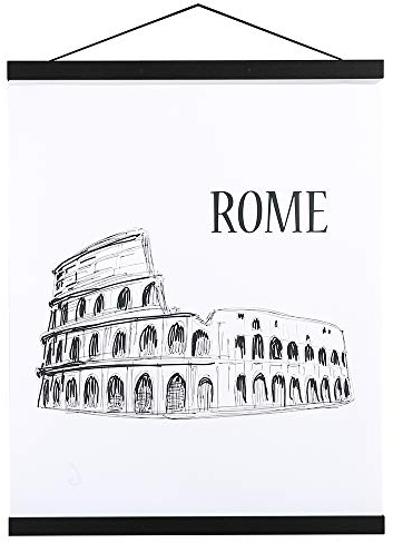 Ywlake Cadre Photo Magnétique 80 cm, Cadre Poster Porte Affiches 80x60 80x120 Aimanté en Bois Naturel pour Affiche Cadre Magnetique Cadre Affiche Cadre Suspendu (80cm, Noir)