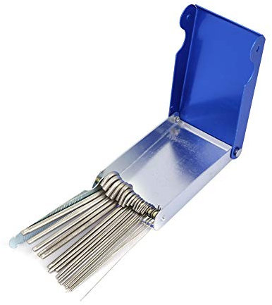 Punta de soldadura a gas, juego de limas de limpieza de boquillas, accesorios de soldadura, acero inoxidable Material de acero inoxidable Punta de soldadura a gas 21 piezas para soldar