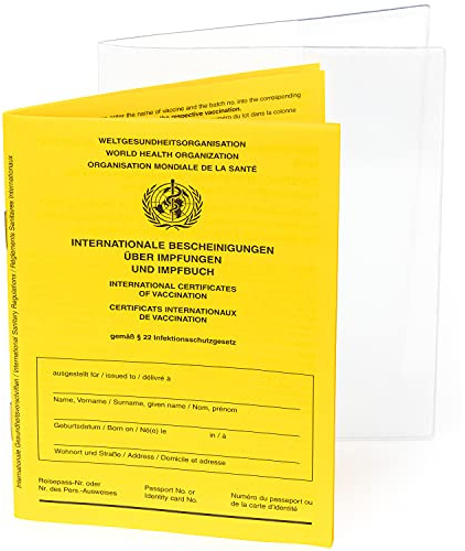 WEIDEBACH® Impfpass STANDARD mit Impfpass Hülle inkl. Impfkompass | Impfausweis, Impfbuch, internationaler Impfausweis Erwachsene & Kinder, u-heft (Gelb)