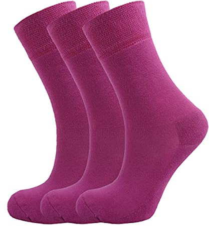 Green Bear Chaussettes couleur rose bambou - semelle coussinée - douce et antibactérienne - Lot de 3