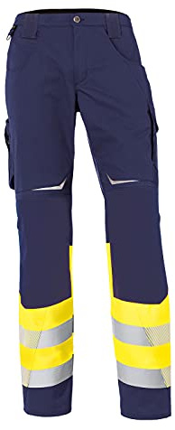 KÜBLER REFLECTIQ Hose Klasse 1 – Warnschutz-Arbeitshose mit Kniepolstertaschen, Reflexstreifen & ergonomischem Schnitt